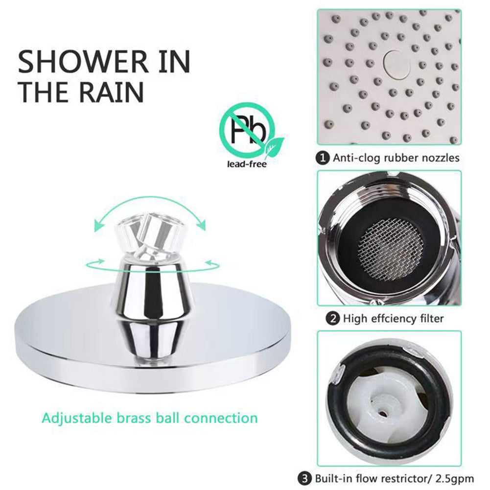 Rainfall Shower Head - Easy Install, Air-In Tech, Ceiling Mount