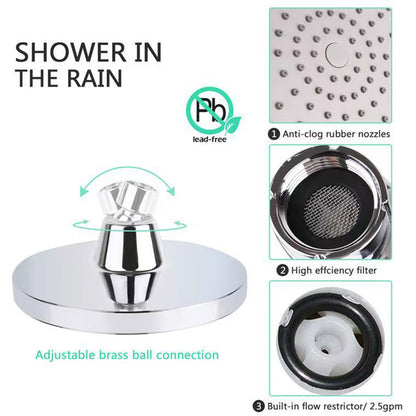 Rainfall Shower Head - Easy Install, Air-In Tech, Ceiling Mount